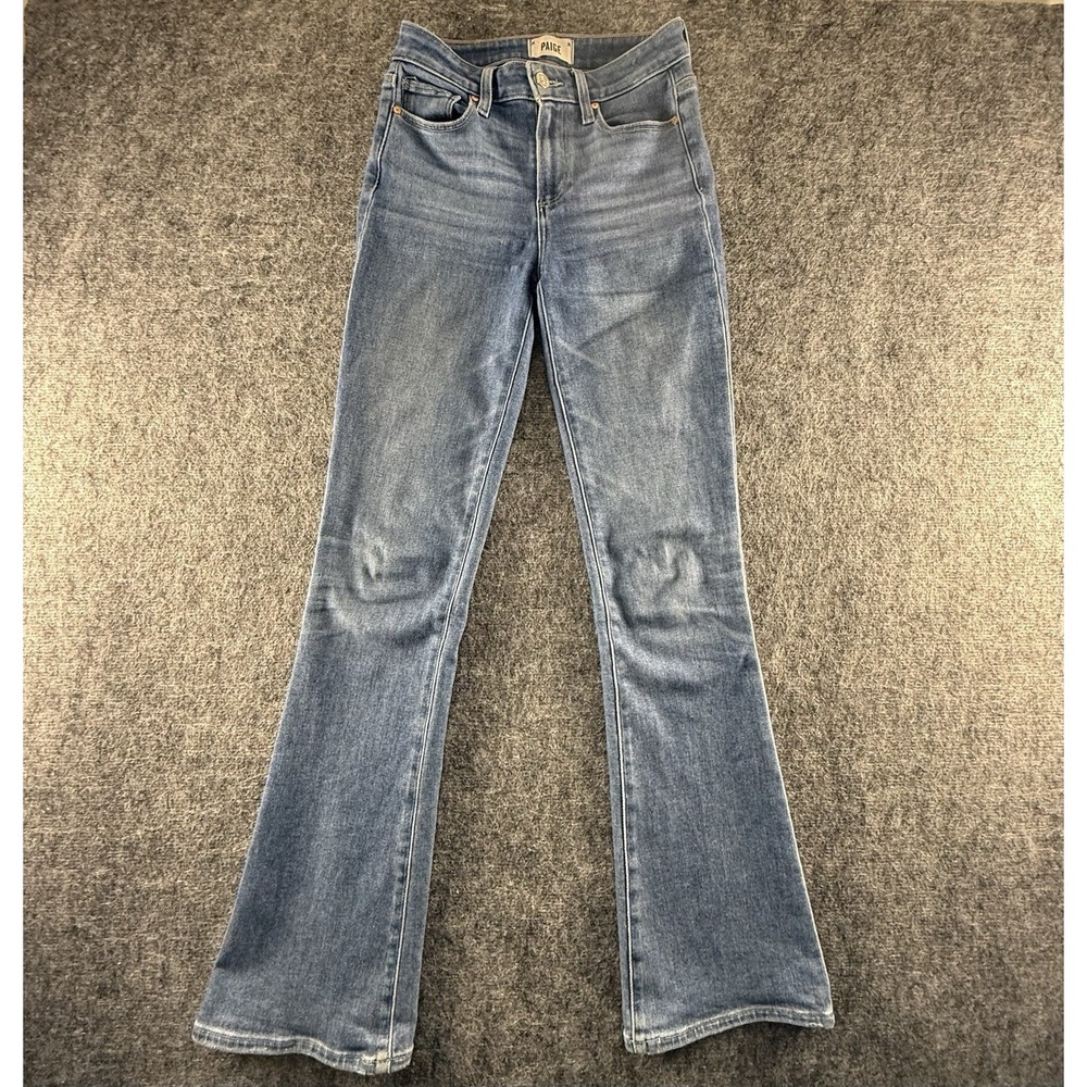 PAIGE High Rise Laurel Canyon Bootcut Flare Jeans Womens 25 Blue Stretch